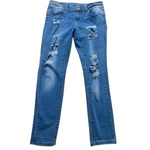 Gogo Jeans Mid Rise Ankle Distressed Denim Women Jeans Size 7